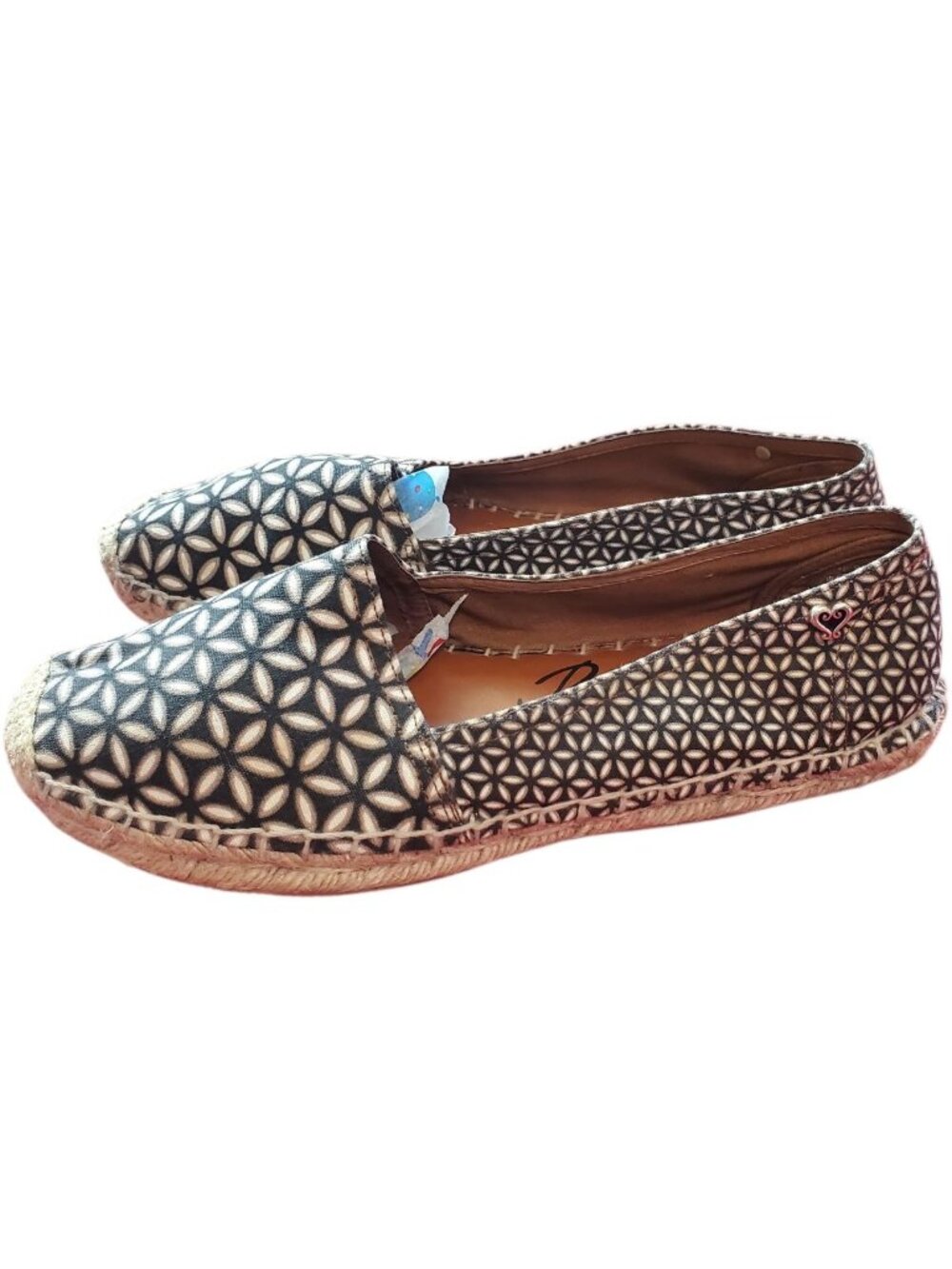 Brighton Womens Geometric Print Espadrille Flats Casual Slip-On Shoes Black SZ 9 - Picture 6 of 14